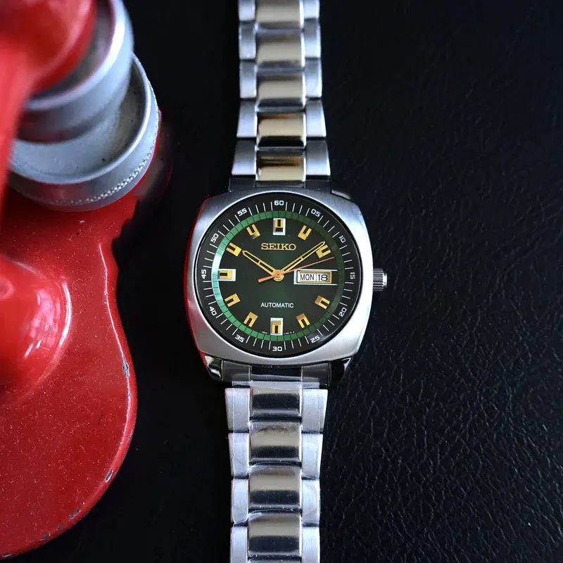 Seiko Recraft Automatic Green Dial Men's Watch- SNKM97